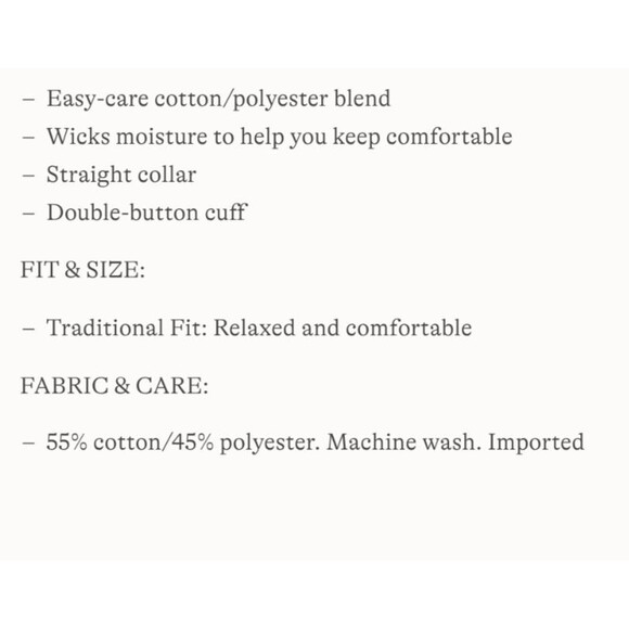 lands end Men's Big and Tall Long Sleeve classic dress shirt 21 x 37 new blue 4x - Picture 2 of 3